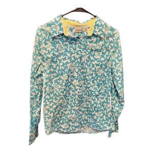 L.L. Bean Heritage Butterfly Button Down Medium Whimsical Spring Cottagecore‎